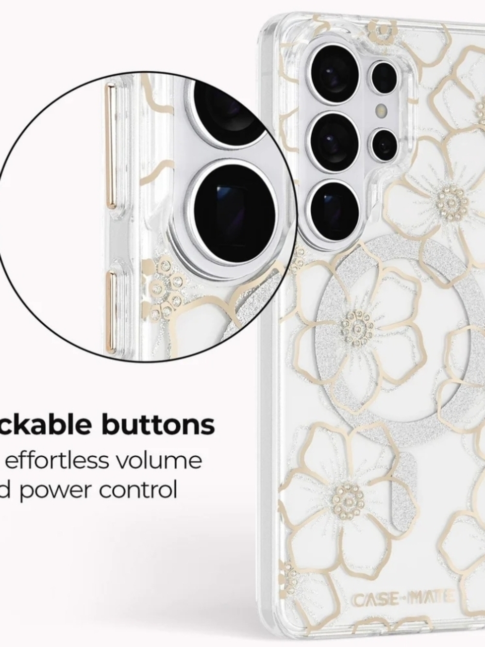 Case-Mate Floral Gems Case for Samsung Galaxy S26 Ultra - Gold & Silver - Picture 6 of 8